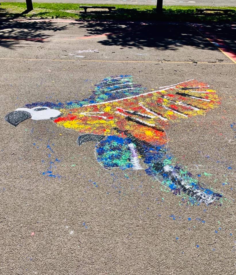Parrot art on the playgound